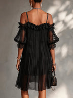 Vittoria™ Off-Shoulder Lace-Trim Mini Dress