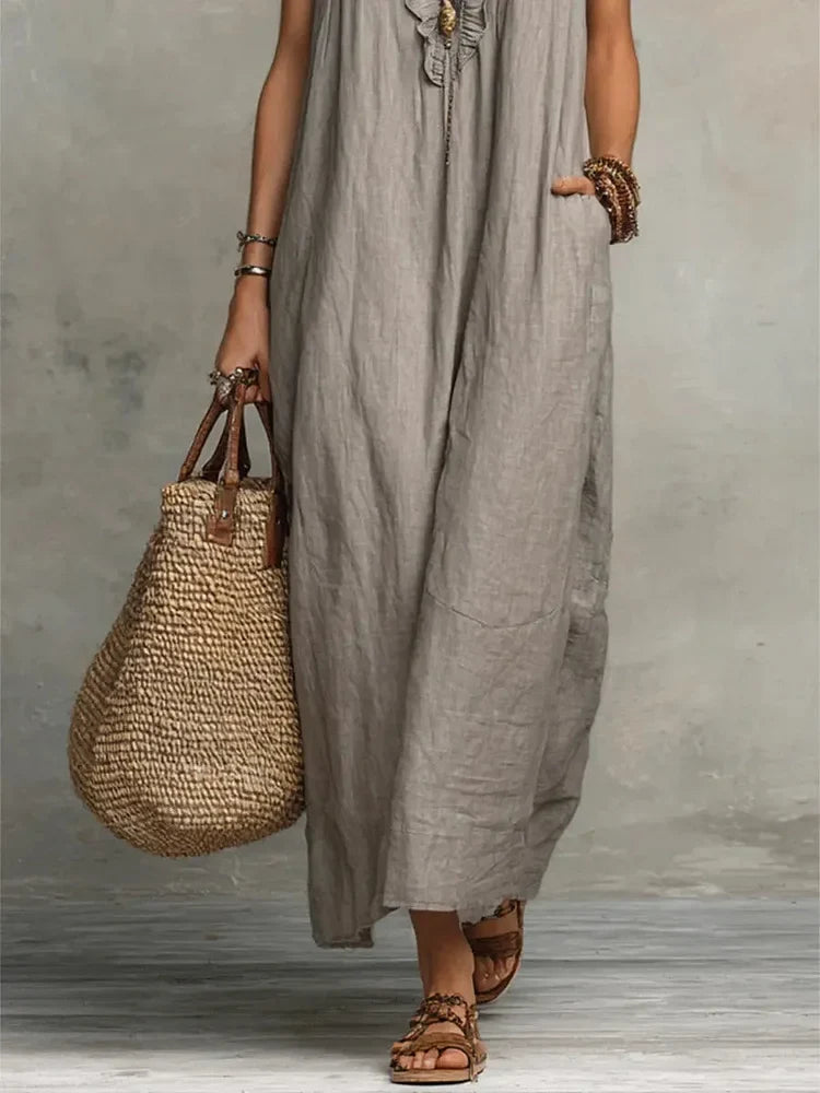 Elenora - Cozy Cotton Linen Dress