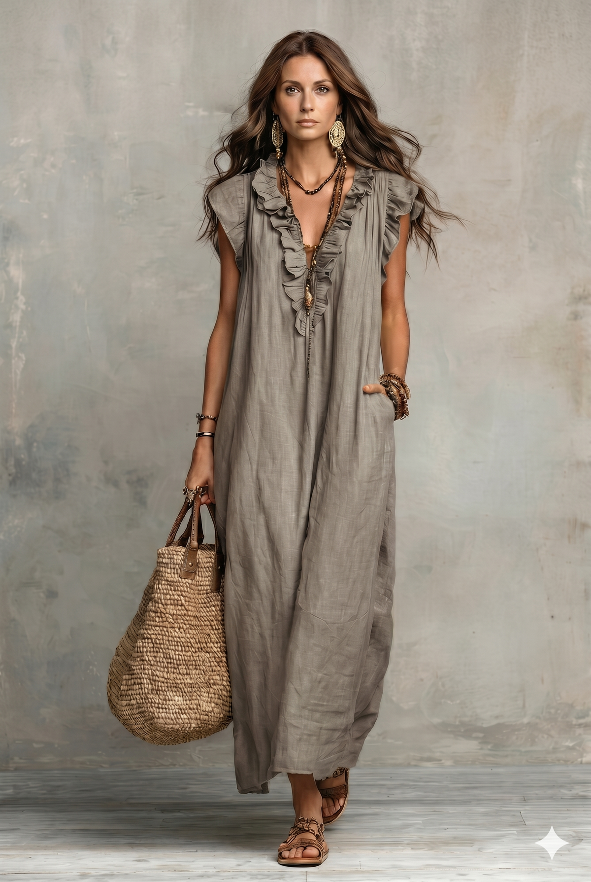 Elenora - Cozy Cotton Linen Dress