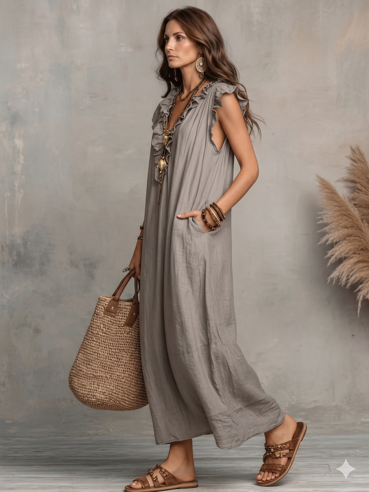 Elenora - Cozy Cotton Linen Dress