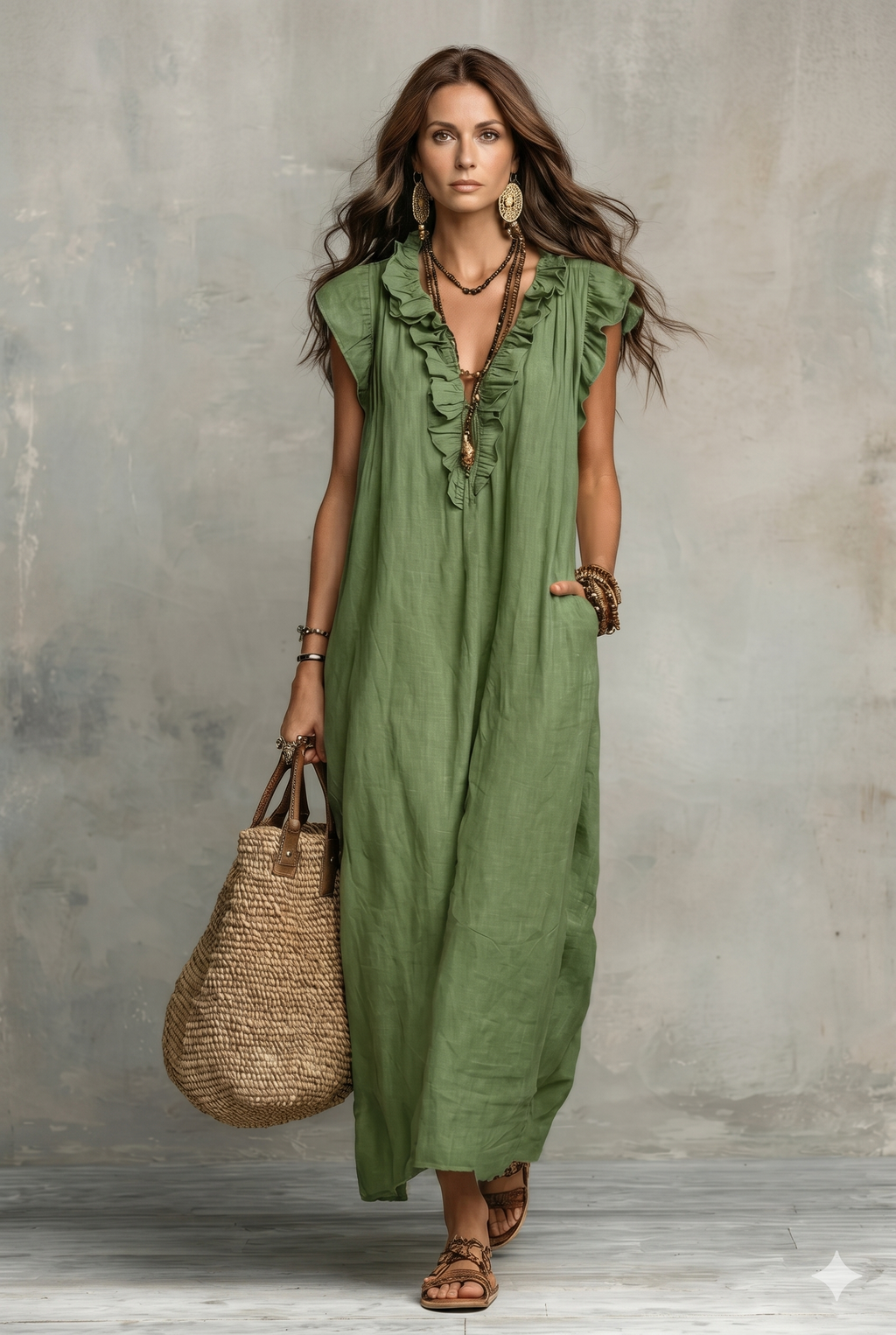 Elenora - Cozy Cotton Linen Dress