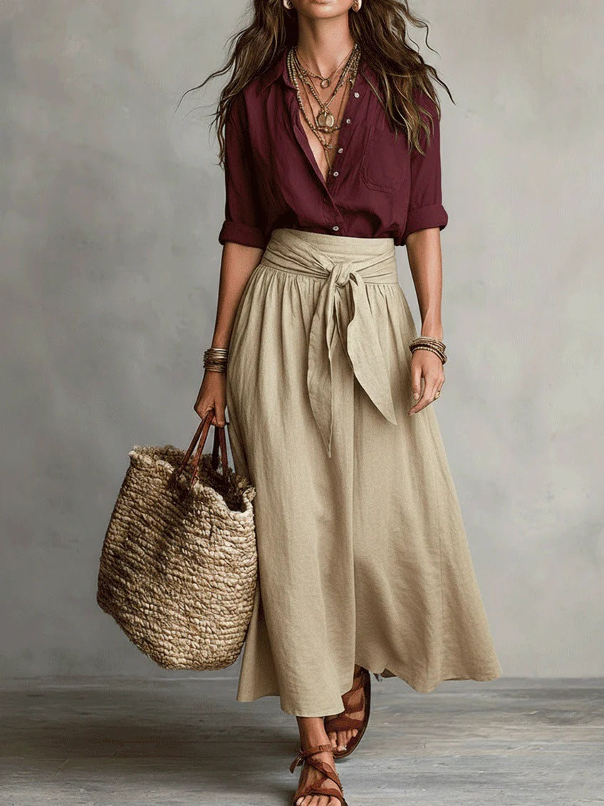 Camilla™ Tie-Waist Two-Piece Midi Set