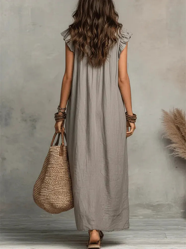Elenora - Cozy Cotton Linen Dress