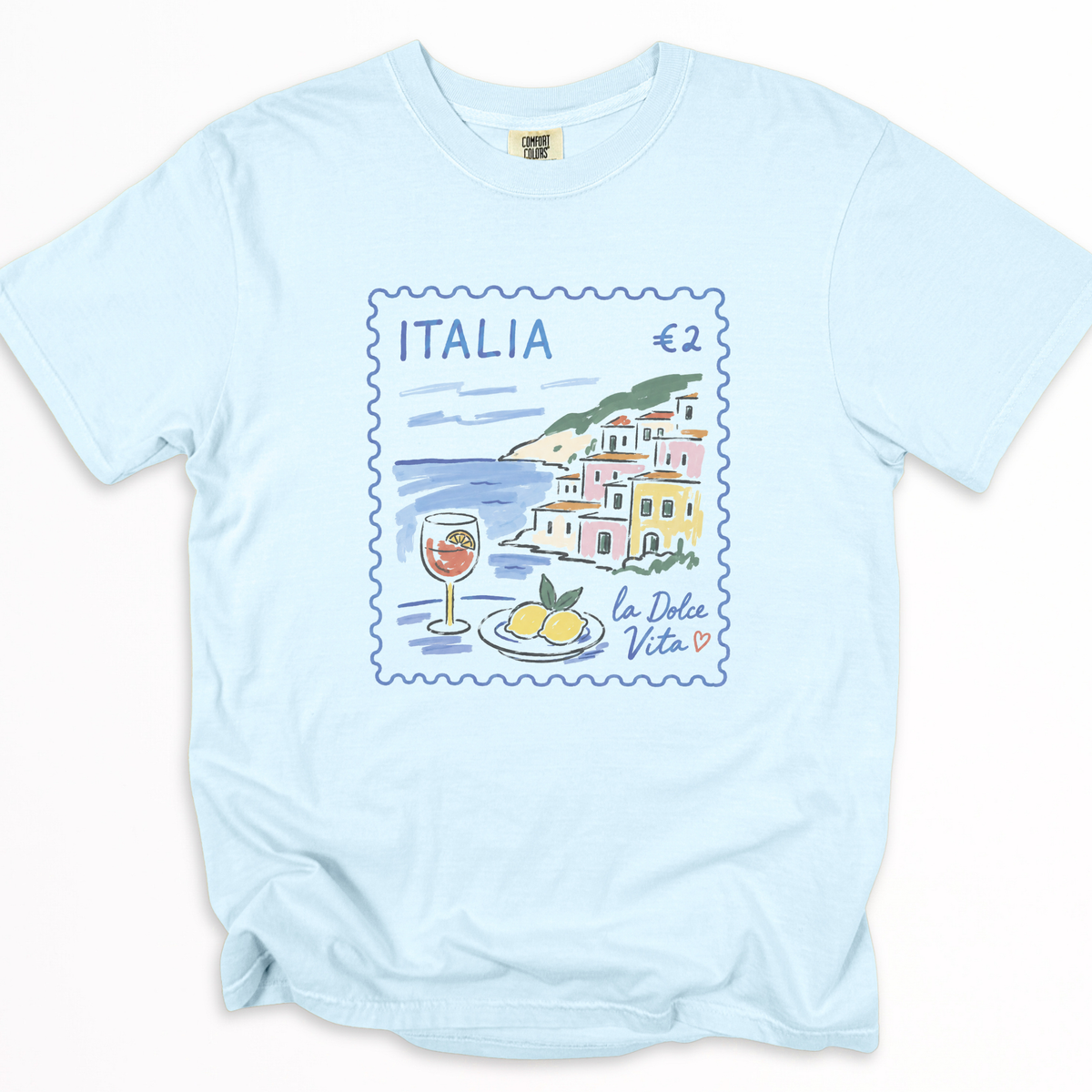 Postage from Positano -  Relaxed Fit Vintage Wash T Shirt